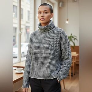 Christian Siriano New York - Black/White Check Sweater - M
